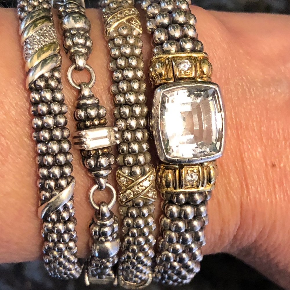 Lagos White topaz and diamond gold bracelet - Picture 2 of 8